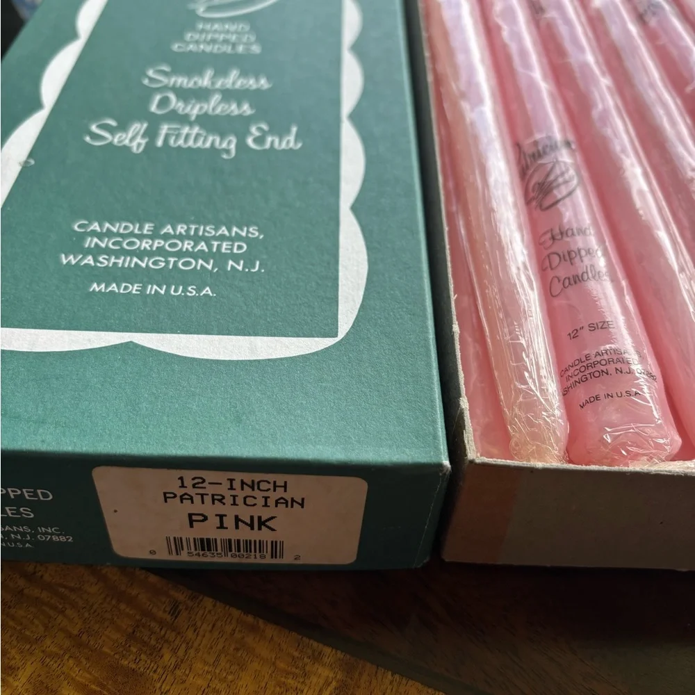 Vintage Pink Taper Candles with Silver Candle Holders